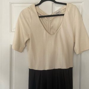 Ganni Black and cream textured dress